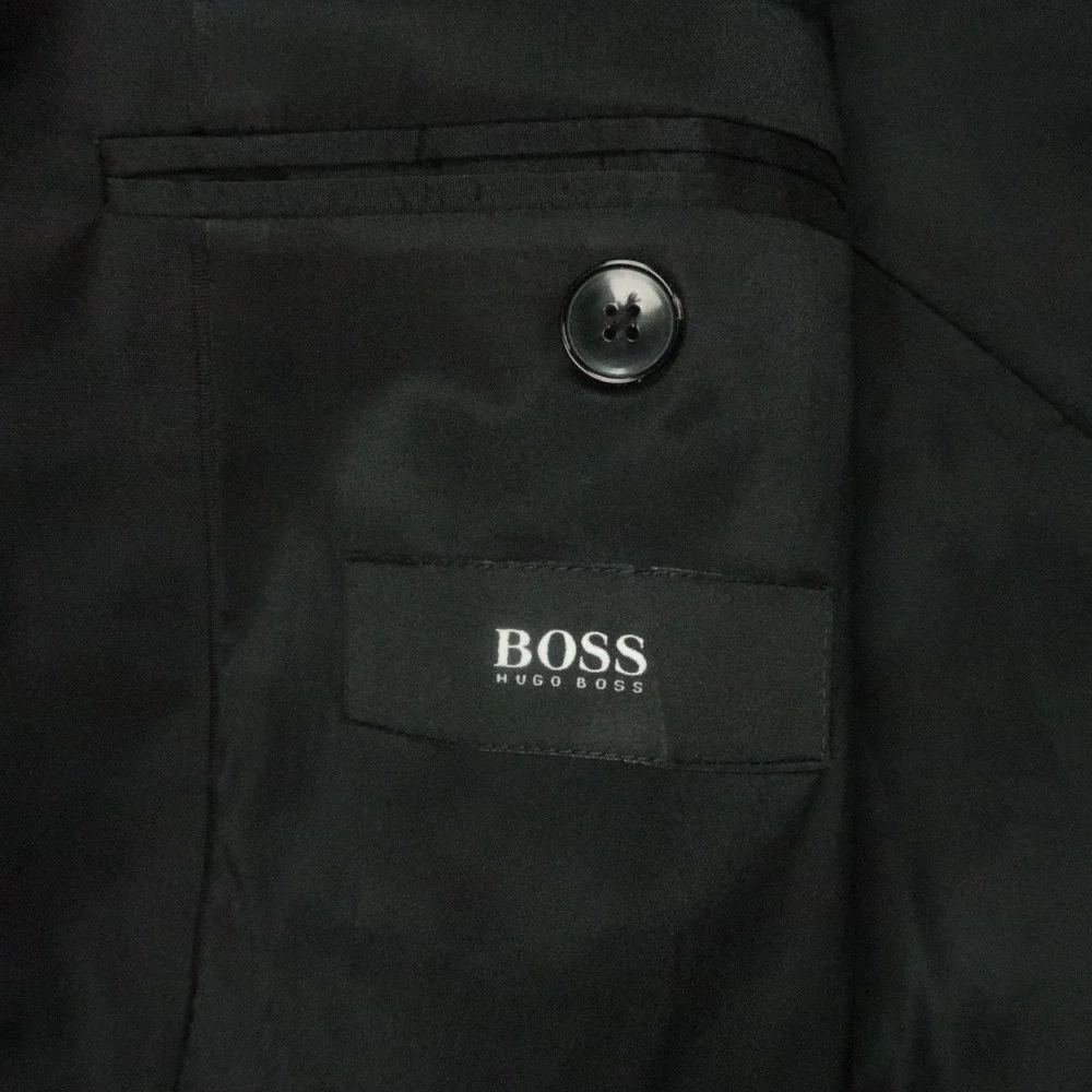 Hugo Boss Blazer Men 42L Black Wool Marzotto Stretch Tailoring Sport Coat Jacket